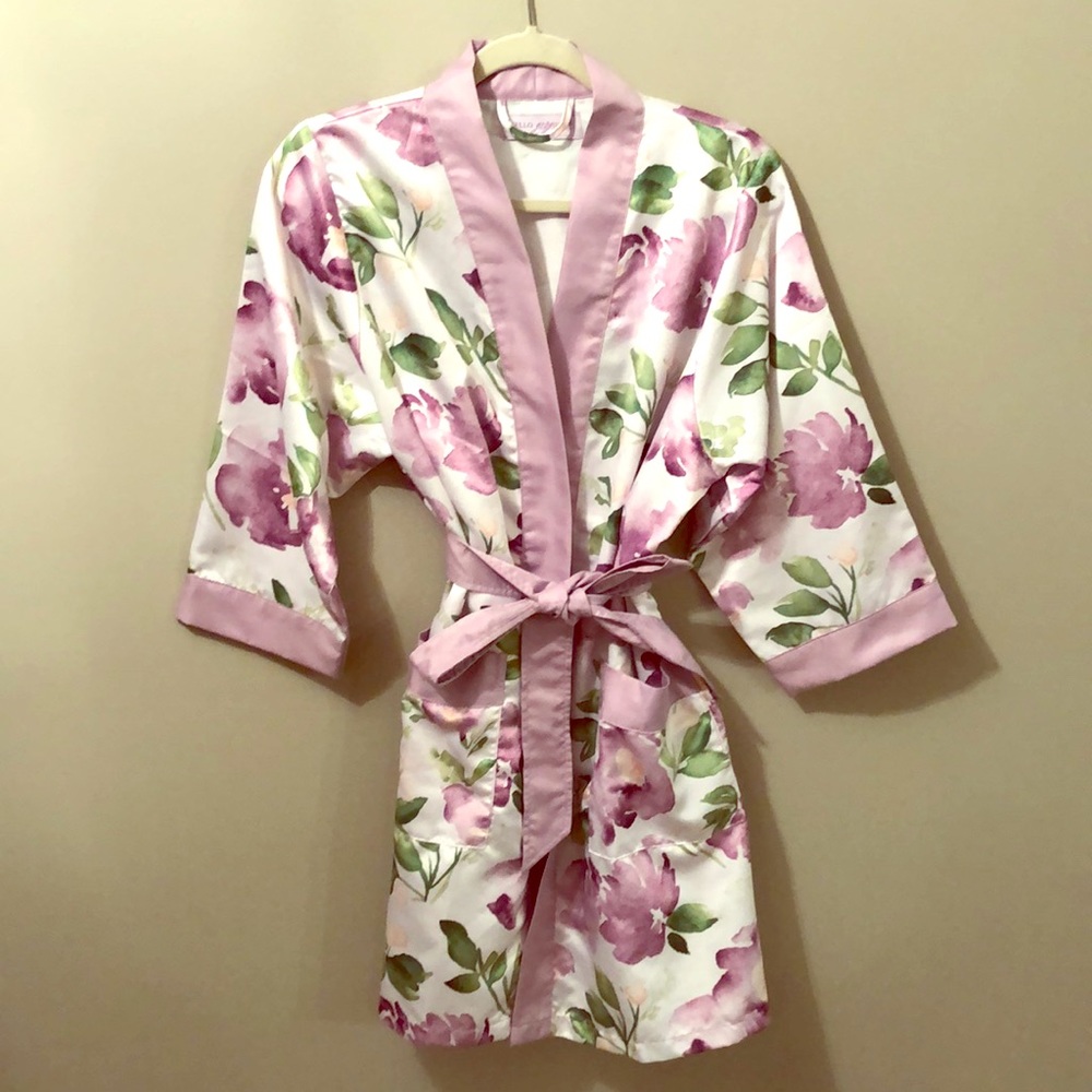 Purple and White Kimono Robe